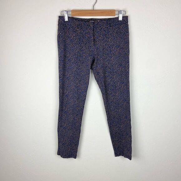 J. McLaughlin Straight Leg Stretch Pant - Navy/Orange Speckled - Picture 3 of 9